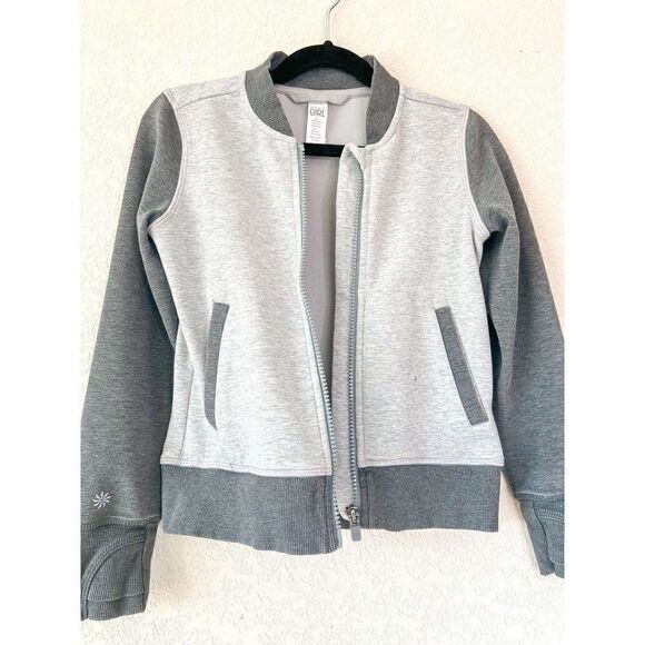 Athleta Girl Track Star Gray Zipper Jacket Size 6 - Picture 5 of 7